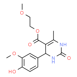 2-methoxyethyl 4-(4-hydroxy-3-methoxyphenyl)-6-methyl-2-oxo-1,2,3,4-tetrahydropyrimidine-5-carboxylate结构式