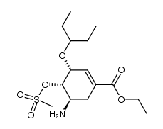 ethyl (3R,4S,5R)-5-amino-3-(1-ethylpropoxy)-4-methanesulfonyloxy-1-cyclohexene-1-carboxylate Structure