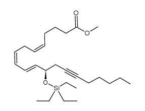 (R)-12-[(triethylsilyl)oxy]-5(Z),8(Z),10(E)-eicosatrien-14-ynoic acid methyl ester Structure
