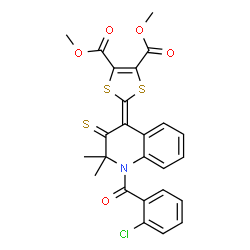 dimethyl 2-(1-(2-chlorobenzoyl)-2,2-dimethyl-3-thioxo-2,3-dihydro-4(1H)-quinolinylidene)-1,3-dithiole-4,5-dicarboxylate structure