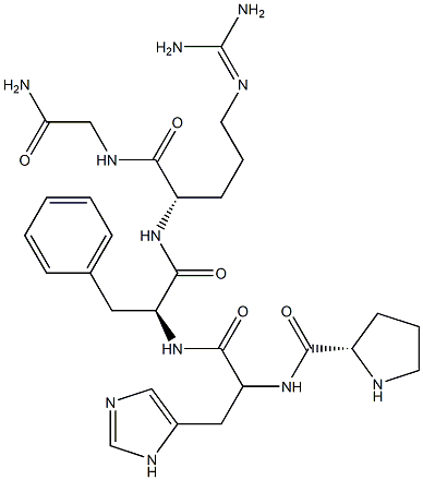 L-Pro-L-His-L-Phe-L-Arg-Gly-NH2结构式