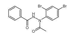 N-acetyl-N'-benzoyl-N-(2,4-dibromo-phenyl)-hydrazine结构式