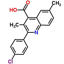 2-(4-Chlorophenyl)-3,6-dimethyl-4-quinolinecarboxylic acid结构式