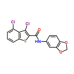 N-(1,3-Benzodioxol-5-yl)-3,4-dichloro-1-benzothiophene-2-carboxamide Structure