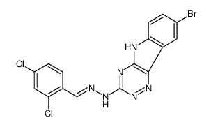 8-bromo-N-[(E)-(2,4-dichlorophenyl)methylideneamino]-5H-[1,2,4]triazino[5,6-b]indol-3-amine Structure