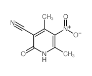 4,6-dimethyl-5-nitro-2-oxo-1H-pyridine-3-carbonitrile结构式