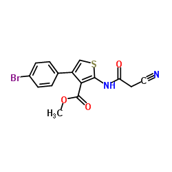 methyl 4-(4-bromophenyl)-2-[(cyanoacetyl)amino]thiophene-3-carboxylate Structure