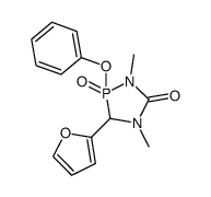 1,4-dimethyl-3-(2-furanyl)-2-phenoxy-1,4,2-diazaphospholidin-5-one-2-oxide结构式