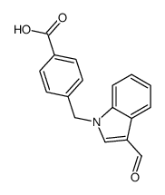 Benzoic acid, 4-[(3-formyl-1H-indol-1-yl)methyl]- (9CI) picture