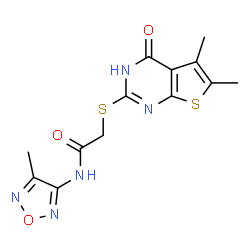 Acetamide, 2-[(1,4-dihydro-5,6-dimethyl-4-oxothieno[2,3-d]pyrimidin-2-yl)thio]-N-(4-methyl-1,2,5-oxadiazol-3-yl)- (9CI) Structure