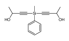 4-(3-hydroxybut-1-ynyl-methyl-phenylsilyl)but-3-yn-2-ol结构式