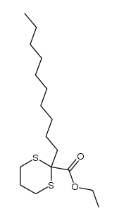 2-decyl-2-ethoxycarbonyl-1,3-dithiane结构式