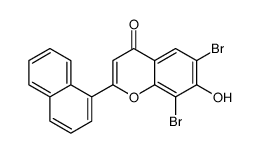 6,8-dibromo-7-hydroxy-2-naphthalen-1-ylchromen-4-one Structure