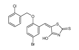 (5E)-5-[[5-bromo-2-[(2-chlorophenyl)methoxy]phenyl]methylidene]-2-sulfanylidene-1,3-thiazolidin-4-one结构式