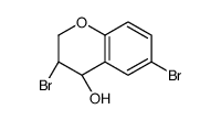 (3R,4S)-3,6-dibromo-3,4-dihydro-2H-chromen-4-ol结构式