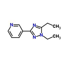 Pyridine, 3-(1,5-diethyl-1H-1,2,4-triazol-3-yl)- (9CI) structure