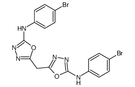 5-[[5-(4-bromoanilino)-1,3,4-oxadiazol-2-yl]methyl]-N-(4-bromophenyl)-1,3,4-oxadiazol-2-amine结构式