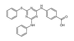 4-(4-anilino-6-phenylsulfanyl-[1,3,5]triazin-2-ylamino)-benzoic acid Structure