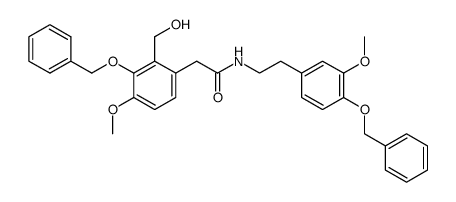 2-(3-(benzyloxy)-2-(hydroxymethyl)-4-methoxyphenyl)-N-(4-(benzyloxy)-3-methoxyphenethyl)acetamide结构式