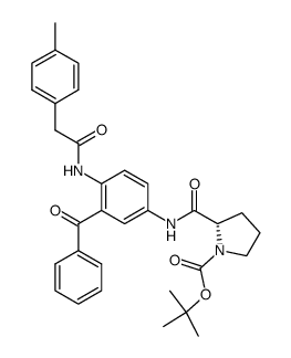 (S)-N-[3-benzoyl-4-(2-p-tolylacetylamino)phenyl]-N'-tert-butyloxycarbonylprolinamide Structure