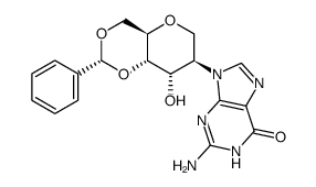 2-(6-amino-9H-purin-9-yl)-1,5-anhydro-2-deoxy-4,6-O-[(R)-phenylmethylene]-D-Altritol Structure