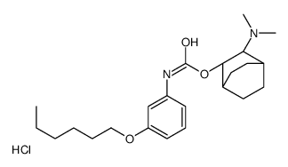[(2S,3S)-2-(dimethylamino)-3-bicyclo[2.2.2]octanyl] N-(3-hexoxyphenyl)carbamate,hydrochloride Structure