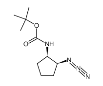 (1S,2R)-2-(N-tert-butoxycarbonylamino)-1-azidocyclopentane结构式