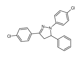 2,5-bis(4-chlorophenyl)-3-phenyl-3,4-dihydropyrazole结构式