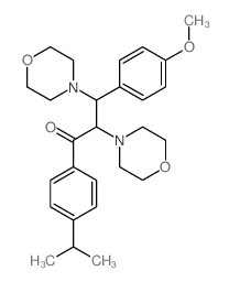 3-(4-methoxyphenyl)-2,3-dimorpholin-4-yl-1-(4-propan-2-ylphenyl)propan-1-one结构式