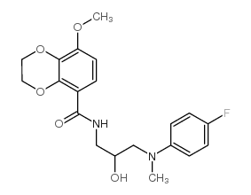 N-[3-[(4-fluorophenyl)-methyl-amino]-2-hydroxy-propyl]-2-methoxy-7,10- dioxabicyclo[4.4.0]deca-1,3,5-triene-5-carboxamide结构式