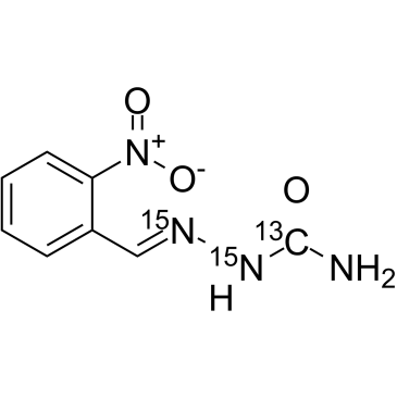 2-Nitrobenzaldehyde semicarbazone 13C,15N2 structure