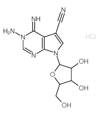 4-amino-9-[3,4-dihydroxy-5-(hydroxymethyl)oxolan-2-yl]-5-imino-2,4,9-triazabicyclo[4.3.0]nona-2,7,10-triene-7-carbonitrile structure