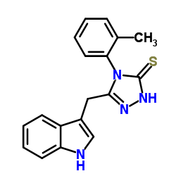 5-(1H-Indol-3-ylmethyl)-4-(2-methylphenyl)-2,4-dihydro-3H-1,2,4-triazole-3-thione结构式