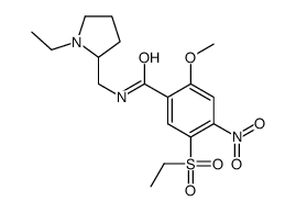 N-[(1-ethyl-2-pyrrolidinyl)methyl]-5-(ethylsulphonyl)-2-methoxy-4-nitrobenzamide结构式