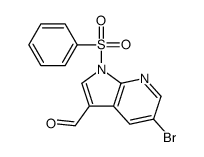 5-Bromo-1-(phenylsulfonyl)-1H-pyrrolo[2,3-b]pyridine-3-carbaldehy de结构式