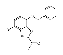 1-[4-bromo-7-(1-phenylethoxy)-1-benzofuran-2-yl]ethanone结构式