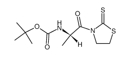 [(S)-1-Methyl-2-oxo-2-(2-thioxo-thiazolidin-3-yl)-ethyl]-carbamic acid tert-butyl ester结构式