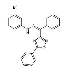 N-(3-Bromo-phenyl)-N'-[1-phenyl-1-(5-phenyl-[1,2,4]oxadiazol-3-yl)-meth-(Z)-ylidene]-hydrazine结构式