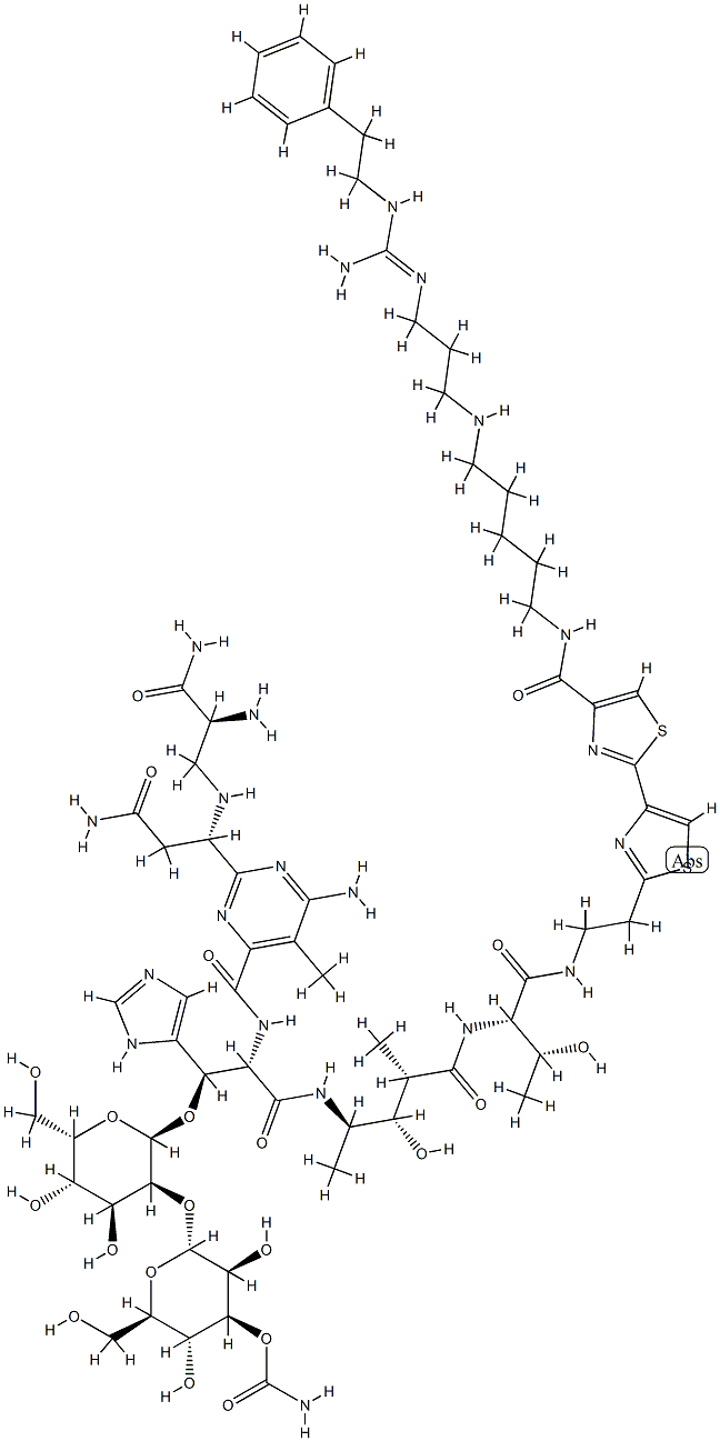 N1-[5-[[3-[[Imino[(2-phenylethyl)amino]methyl]amino]propyl]amino]pentyl]bleomycinamide picture