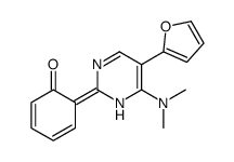 6-[6-(dimethylamino)-5-(furan-2-yl)-1H-pyrimidin-2-ylidene]cyclohexa-2,4-dien-1-one结构式