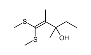 2,3-dimethyl-1,1-bis(methylsulfanyl)pent-1-en-3-ol结构式