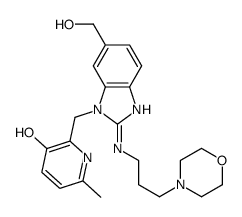 2-((6-(hydroxyMethyl)-2-((3-Morpholinopropyl)amino)-1H-benzo[d]imidazol-1-yl)Methyl)-6-Methylpyridin-3-ol structure