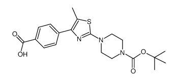 4-[4-(4-carboxy-phenyl)-5-methyl-thiazol-2-yl]-piperazine-1-carboxylic acid tert-butyl ester结构式