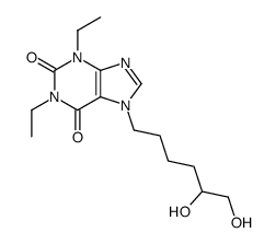 7-(5,6-dihydroxyhexyl)-1,3-diethylpurine-2,6-dione结构式