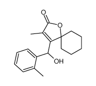 1-Oxaspiro(4.5)dec-3-en-2-one, 4-(hydroxy(2-methylphenyl)methyl)-3-met hyl-结构式