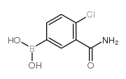 4-氯-3-氨甲酰基苯硼酸结构式