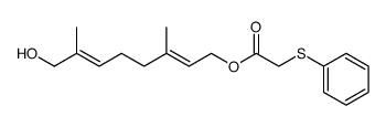 3,7-dimethyl-8-hydroxy-2(E),6(E)-octadienyl (phenylthio)acetate Structure