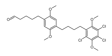 5-{2,5-Dimethoxy-4-[4-(2,4,5-trichloro-3,6-dimethoxy-phenyl)-butyl]-phenyl}-pentanal结构式
