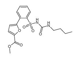 2-(2-Carbomethoxyfur-5-yl)-N-(butylaminocarbonyl)-benzenesulfonamide Structure