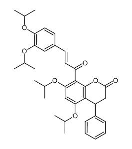8-[(E)-3-(3,4-Diisopropoxy-phenyl)-acryloyl]-5,7-diisopropoxy-4-phenyl-chroman-2-one结构式
